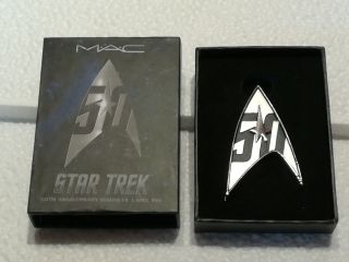 M A C Cosmetics - Star Trek 50th Anniversary Magnetic Lapel Pin - Staff Only,  Rare