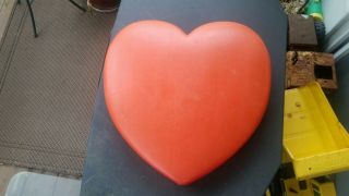Vintage 1995 Union Product Unlighted Large Red Valentine Heart Blow Mold W/stake
