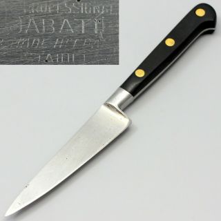 France Professional Sabatier Paring Knife 4 " Stainless Steel Blade Black Handle