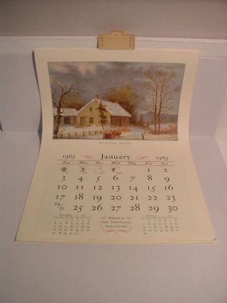 Travelers Currier & Ives Calendar 1965