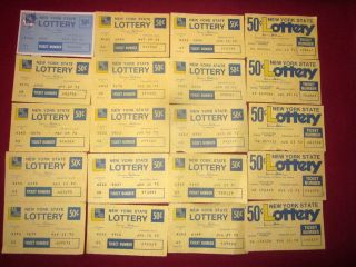 Twenty - 1972 York State 50 Cent Lottery Tickets