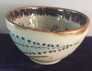 Mexico Blue Bird and Flower bowl by Ken Edwards KE 2