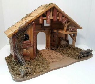 Nativity Wood Stable Creche 18 