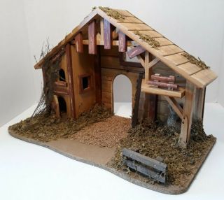 Nativity Wood Stable Creche 18 