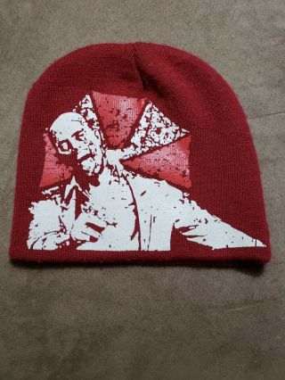 Resident Evil Zombie And Umbrella Logo Beanie Knit Cap Hat Rare Capcom