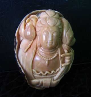 Tn1405 - 2 " Hand Carved Tagua Nut Carving Figurine Netsuke: Kwan - Yin Fairy