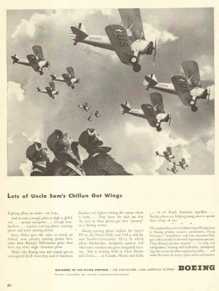 1943 Ww2 Aircraft Ad Boeing Pt17 Training Planes In Formation Air Cadets120216