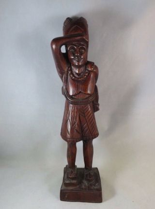 Vintage American Folk Art Wood Carved Figure - Indian