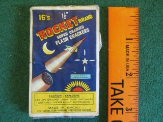 Vintage 1960s Icc Rocket Brand Firecracker Complete Pack/label Kwongyuen Hangkee