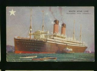 Rms Adriatic - White Star Line - Vintage Ship / Oceanliner Postcard