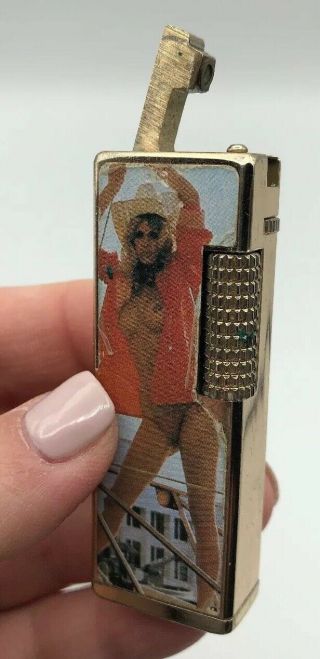 Imperial Made In Korea Topless Lady Cigarette Lighter Collectible Antique Vintg