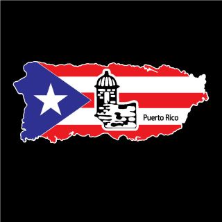 Puerto Rico Car Decal Sticker Map With Flag 57