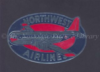 Northwest Airlines Luggage Label.  C 1950 