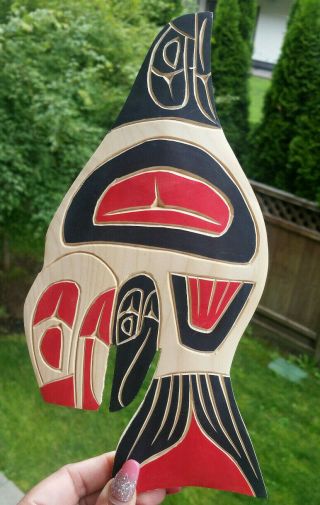 Northwest Coast Native Art Killerwhale Eagle Raven Plaque Carving