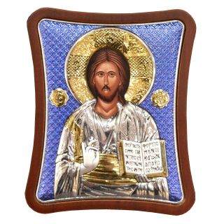 Silver Icon Orthodox Icon Religious Icon Byzantine Jesus Christ 15,  5x12,  5cm