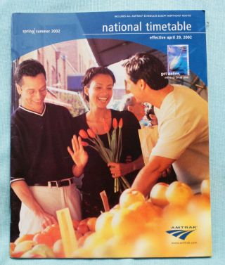Amtrak National Timetable - Spring/summer 2002