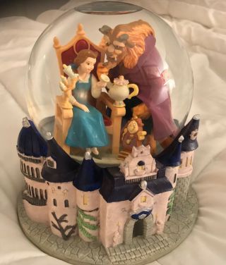 Extremely Rare Disney Beauty And The Beast Musical Snowglobe