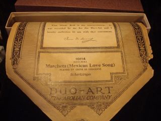 Duo - Art 10114 Marcheta (mexican Love Song) Reproducing Player Piano Roll