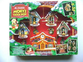 Mr Christmas Mickeys Clock Shop Disney 1993 Complete Animated Light Music
