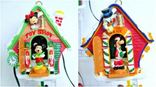 Mr Christmas Mickeys Clock Shop Disney 1993 COMPLETE Animated Light Music 5