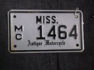 Mississippi " Antique Motorcycle " License Plate