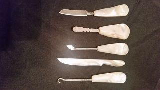 Antique Mother of Pearl Grooming Manicure Set 2