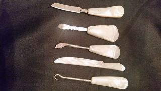 Antique Mother of Pearl Grooming Manicure Set 3