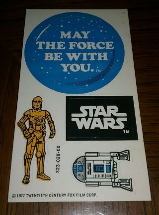 1977 Star Wars Early Bird Certificate Package Stickers Vintage
