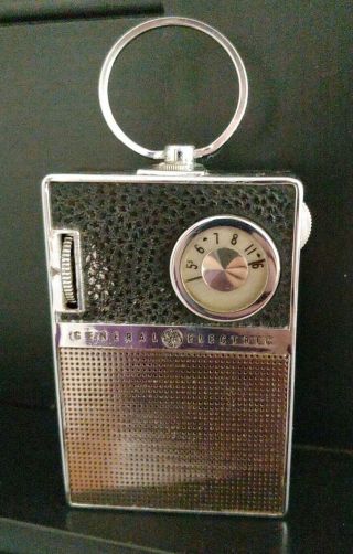 Vtg Rare Chrome & Black Ge P851c General Electric Transistor Radio Mid Century