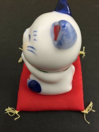 Pottery Maneki Neko Beckoning Lucky Cat 7782 Good Luck 60mm MADE IN JAPAN 4