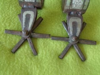 Old Antique Iron DOUBLE Sided Silver Inlay Mexican Vaquero SPURS Big ROWEL NO RE 5