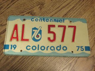 1975 Colorado Centennial License Plate,  Al 577 (fc - 444)