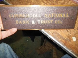 Bank Door Sign Brass Bronze Commercial National Bank