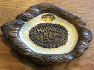 Vintage Treasure - Craft Hawaii 50th State Tray,  With Label.