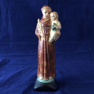 St Anthony Baby Jesus Vintage Statue Catholic Religious Figurine Saint Idol