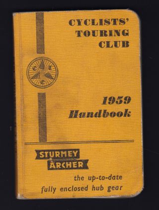 Ctc Cyclists Touring Club 1959 Handbook