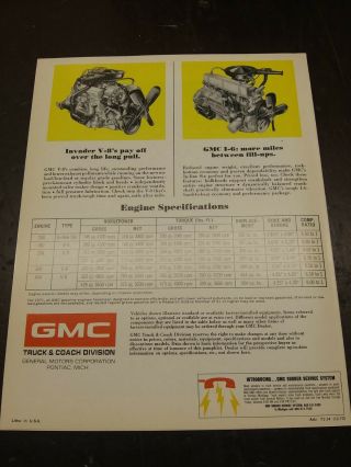 NOS Vintage 1971 GMC Sprint Dealer Sales Brochure 2