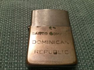 1965 Lighter —“santo Domingo - Dominican Republic” Back “an - Khe Vietnam”