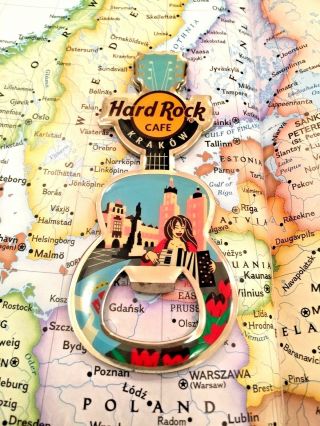 Krakow Poland - Hard Rock Cafe - Metal Magnet - Hrc City Bottle Opener Souvenir
