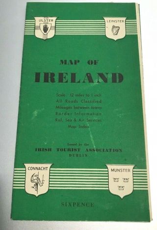 Vintage Map Of Ireland - 1949
