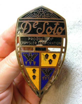 Desoto Airflow Enamel Radiator Badge Emblem 1935 - 36 Ross