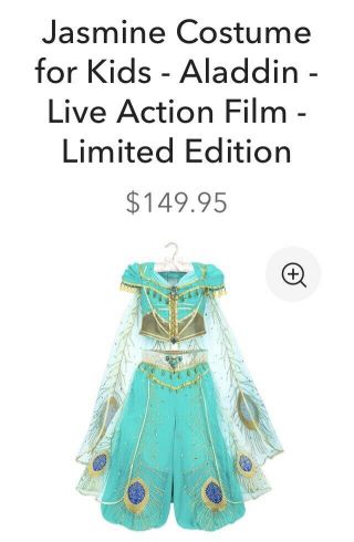 Disney Limited Edition Jasmine Costume Size 7/8