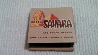 Old Vintage Matchbook Hotel Sahara Las Vegas Nv Wear On Striker