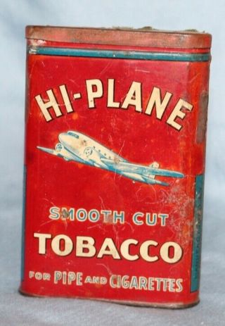 Vintage Advertising Hi - Plane Two Engine Vertical Pocket Tobacco Tin