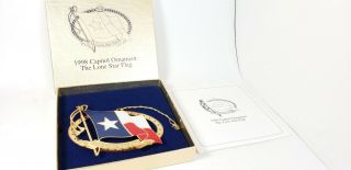 1998 Texas State Capitol Ornament The Lone Star Flag Box And Paper Insert