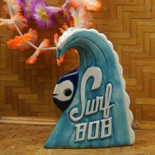 Tiki Mug Surf Bob Munktiki Imports Blue Fish Ocean Wave Surf Mikel Parton