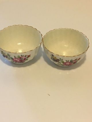 Famille Rose Hand Painted Flowers Tea Bowls Cups 2