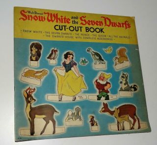 Disney 1938 Unpunched " Snow White & The Seven Dwarfs Cut - Out Book 974 " - Unpunched