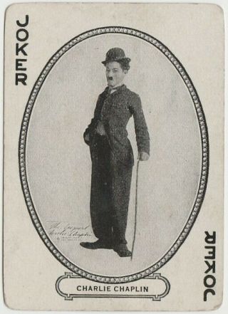 Charlie Chaplin 1916 Mj Moriarty Silent Film Star Playing Card - Joker