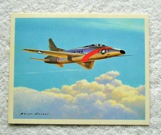 North American Sabre Color Painting On Greeting Card
